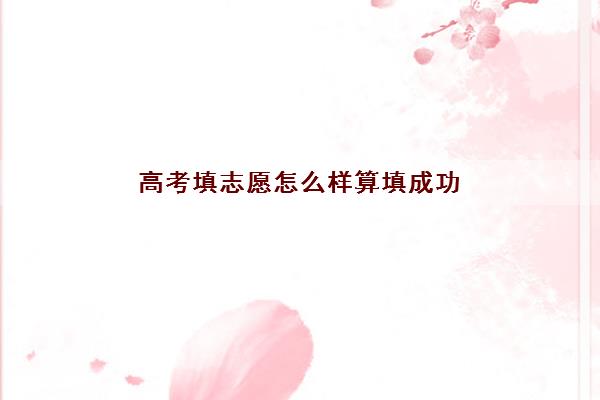 高考填志愿怎么样算填成功(高考志愿填报步骤一览表) 高考填志愿怎么样算填成功(高考志愿填报步骤一览表)