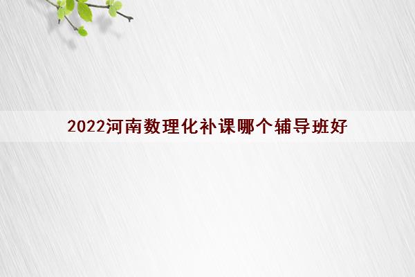 2022河南数理化补课哪个辅导班好 2022河南数理化补课哪个辅导班好