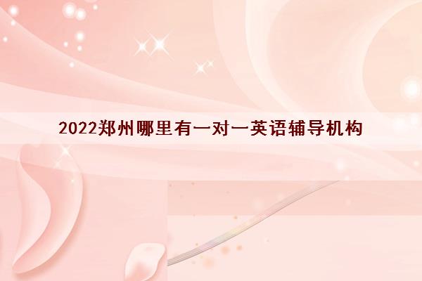 2022郑州哪里有一对一英语辅导机构 2022郑州哪里有一对一英语辅导机构