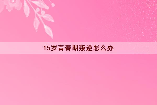 15岁青春期叛逆怎么办(中学生叛逆期如何教育)