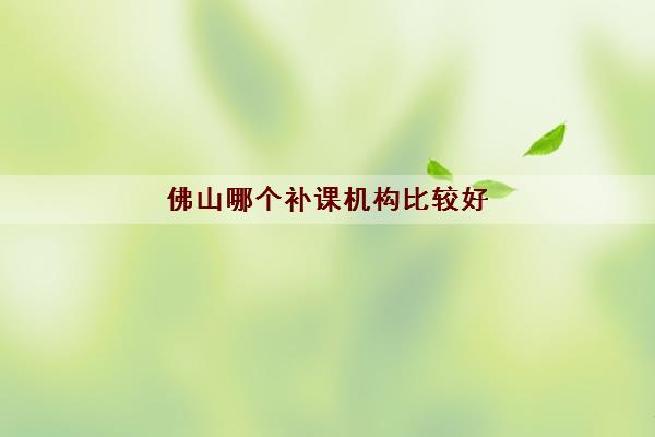 佛山哪个补课机构比较好 佛山培训机构一览表