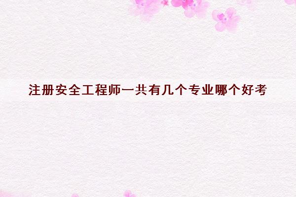 注册安全工程师一共有几个专业哪个好考