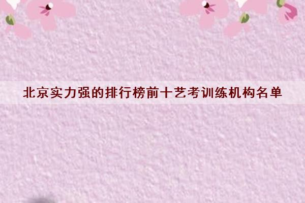 北京实力强的排行榜前十艺考训练机构名单
