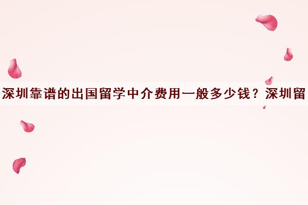 深圳靠谱的出国留学中介费用一般多少钱？深圳留学机构的费用标准一览表