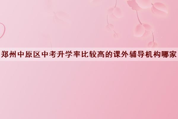 郑州中原区中考升学率比较高的课外辅导机构哪家好