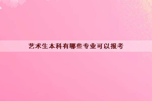 艺术生本科有哪些专业可以报考 哪个专业前景好