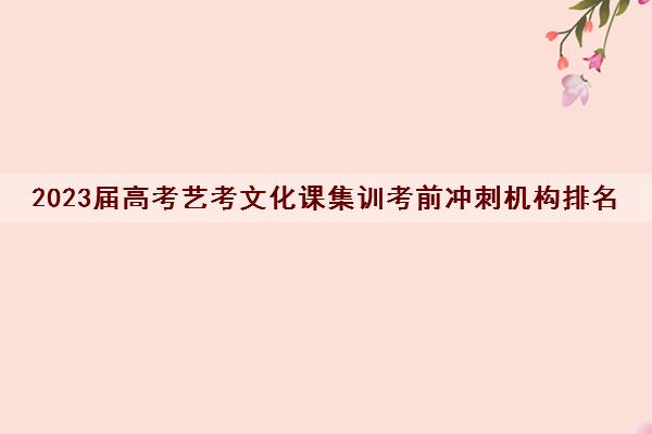 2023届高考艺考文化课集训考前冲刺机构排名及收费标准参考费用一览表