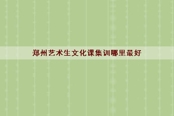 郑州艺术生文化课集训哪里最好 郑州艺术生文化课补习学校实力排名前10强