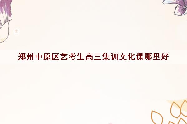 郑州中原区艺考生高三集训文化课哪里好