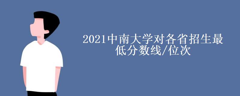 2021中南大学对各省招生最低分数线/位次(2022最新公布一览表)