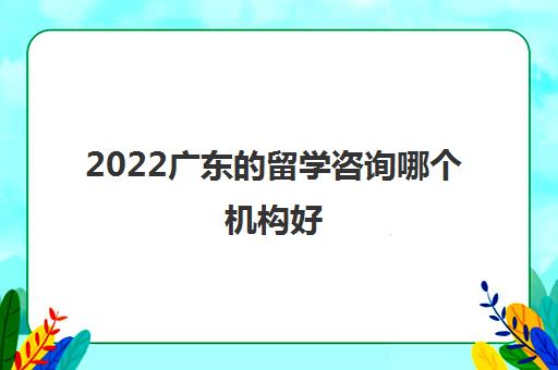 2022广东的留学咨询哪个机构好