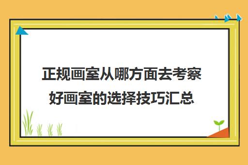 正规画室从哪方面去考察好画室的选择技巧汇总