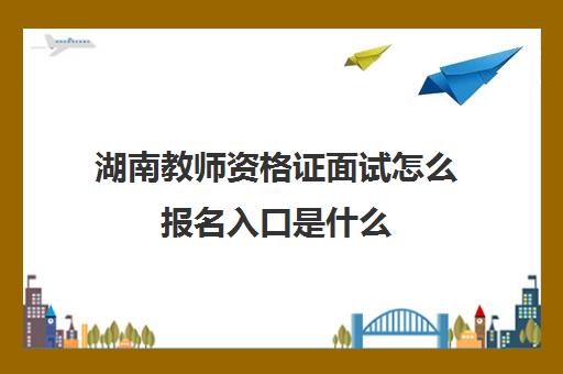 湖南教师资格证面试怎么报名入口是什么