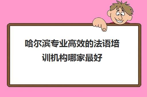 哈尔滨专业高效的法语培训机构哪家最好 哈尔滨专业高效的法语培训机构哪家最好