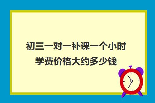 初三一对一补课一个小时学费价格大约多少钱