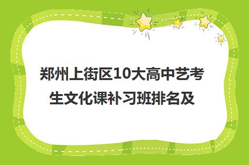 郑州上街区10大高中艺考生文化课补习班排名及收费一览 郑州上街区10大高中艺考生文化课补习班排名及收费一览