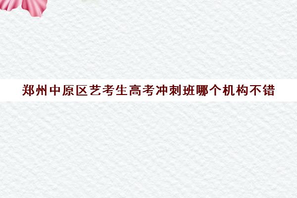 郑州中原区艺考生高考冲刺班哪个机构不错