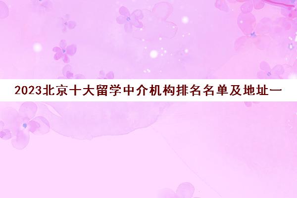 2023北京十大留学中介机构排名名单及地址一览表 2023北京十大留学中介机构排名名单及地址一览表