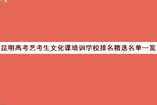 昆明高考艺考生文化课培训学校排名精选名单一览表2023年