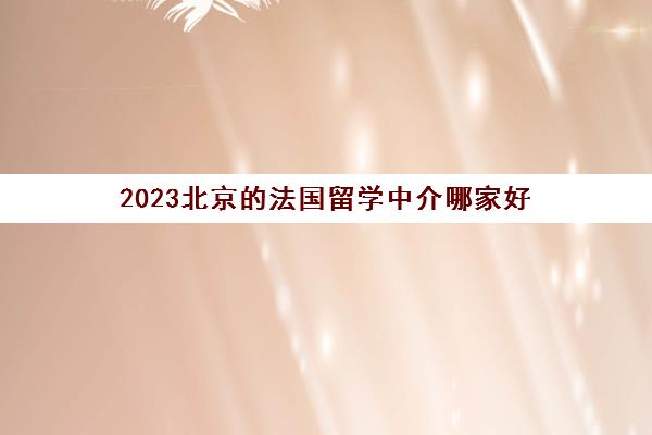 2023北京的法国留学中介哪家好 靠谱的法国留学机构整理
