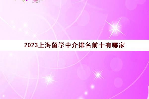 2023上海留学中介排名前十有哪家 留学中介地址一览