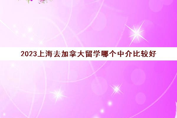 2023上海去加拿大留学哪个中介比较好 留学服务一览 2023上海去加拿大留学哪个中介比较好 留学服务一览