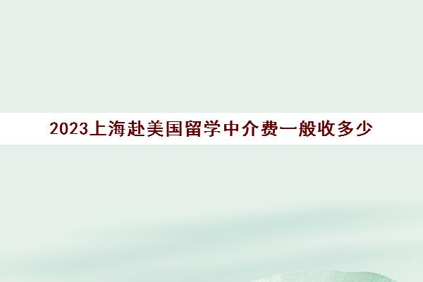 2023上海赴美国留学中介费一般收多少 留学机构哪家好