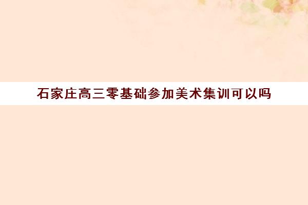 石家庄高三零基础参加美术集训可以吗 一般能过吗