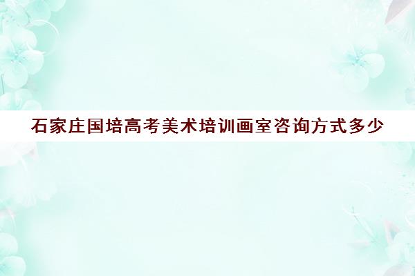 石家庄国培高考美术培训画室咨询方式多少 石家庄国培高考美术培训画室咨询方式多少
