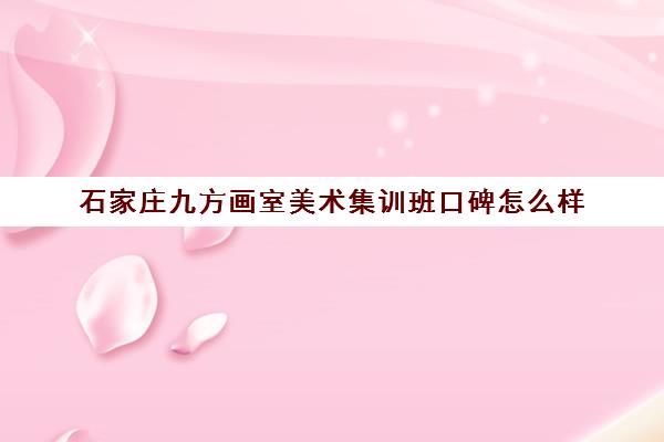 石家庄九方画室美术集训班口碑怎么样