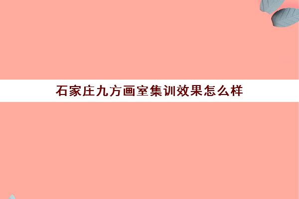 石家庄九方画室集训效果怎么样