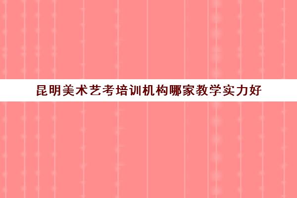 昆明美术艺考培训机构哪家教学实力好