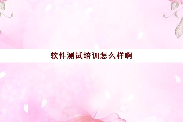 软件测试培训怎么样啊 靠谱吗