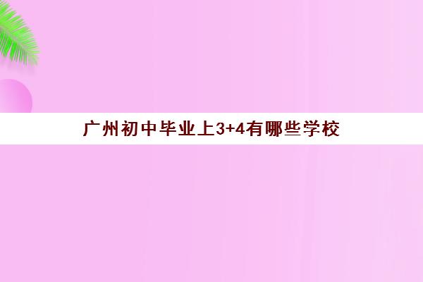 广州初中毕业上3+4有哪些学校 广州3+4学校排名