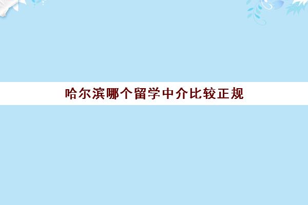 哈尔滨哪个留学中介比较正规,留学中介服务一览表