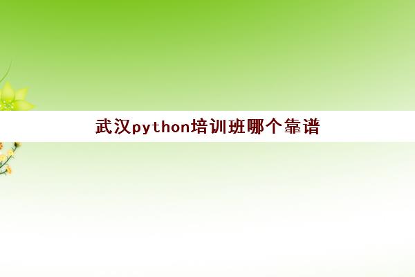 武汉python培训班哪个靠谱 三大专业Python机构简介