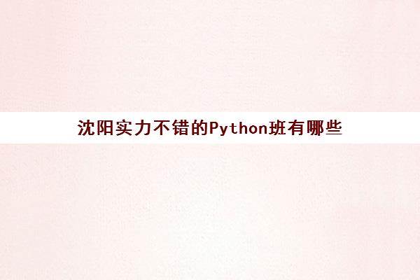 沈阳实力不错的Python班有哪些 Python机构课程一览