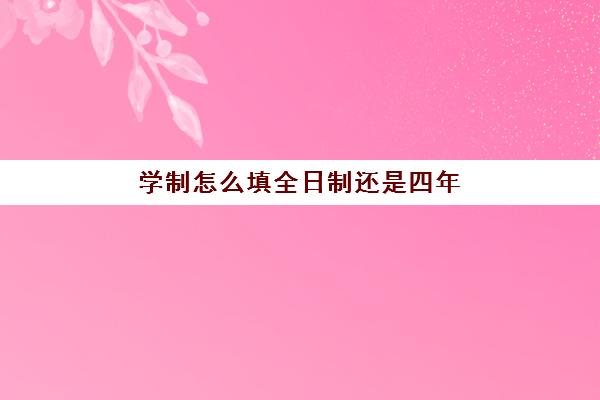 学制怎么填全日制还是四年