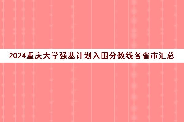 2024重庆大学强基计划入围分数线各省市汇总一览表