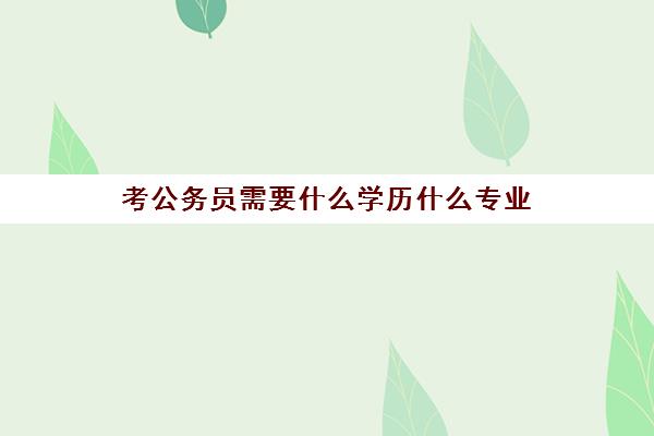 考公务员需要什么学历什么专业