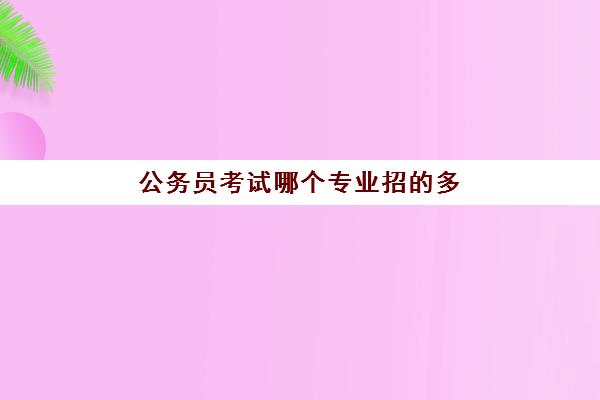 公务员考试哪个专业招的多 可以考什么岗位