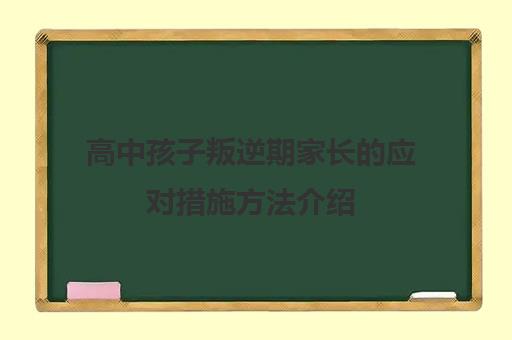 高中孩子叛逆期家长的应对措施方法介绍