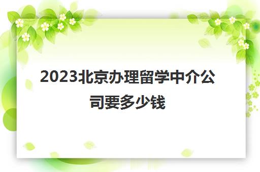 2023北京办理留学中介公司要多少钱 大家推荐哪家 2023北京办理留学中介公司要多少钱 大家推荐哪家