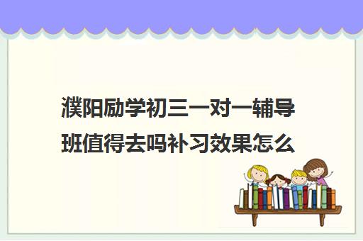 濮阳励学初三一对一辅导班值得去吗补习效果怎么样