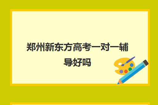 郑州新东方高考一对一辅导好吗 补习效果怎么样