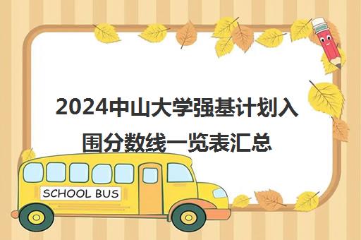 2024中山大学强基计划入围分数线一览表汇总